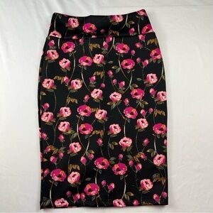 Tahari - Women’s Skirt - XS - Black with Pink Flowers - NWT